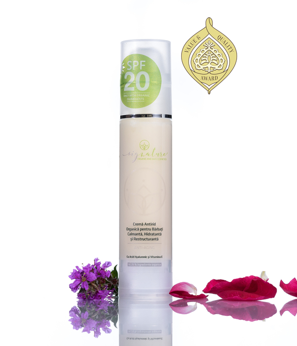 Feuchtigkeitsspendende und umstrukturierende Anti-Falten-Creme für Männer mit Hyaluronsäure und Vitamin E - 50 ml