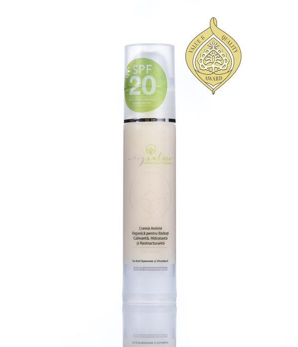Feuchtigkeitsspendende und umstrukturierende Anti-Falten-Creme für Männer mit Hyaluronsäure und Vitamin E - 50 ml