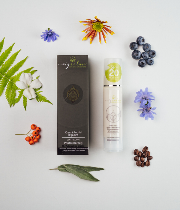 Feuchtigkeitsspendende und umstrukturierende Anti-Falten-Creme für Männer mit Hyaluronsäure und Vitamin E - 50 ml