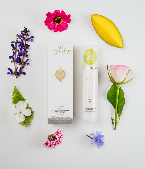 Hydrating Day cream for Dry Skin with Mango Butter, Peony Extract and Mint Extract - 50 ml 